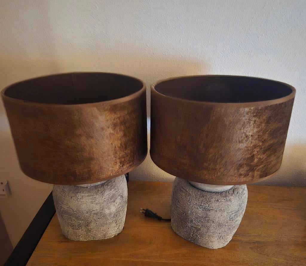 Lampenkappen met lampenvoet 2 stuks, Ophalen of Verzenden, Minder dan 50 cm