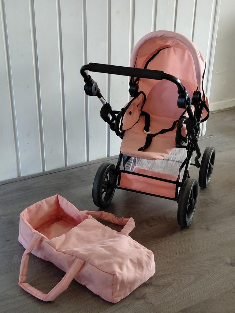 Bayer Chic 2000 combi poppenwagen buggy reiswieg roze rose, Gebruikt, Combiwagen, Verstelbare duwstang, Ophalen