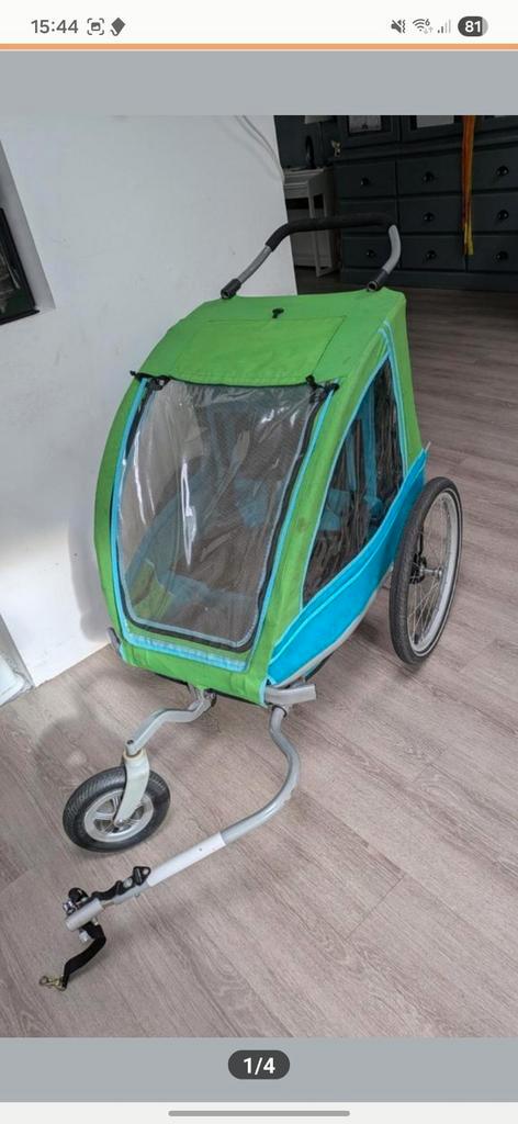 Fietskar met zwenkwiel - ook als buggy te gebruiken, 2kids!, Fietsen en Brommers, Fietsaccessoires | Aanhangers en Karren, Gebruikt