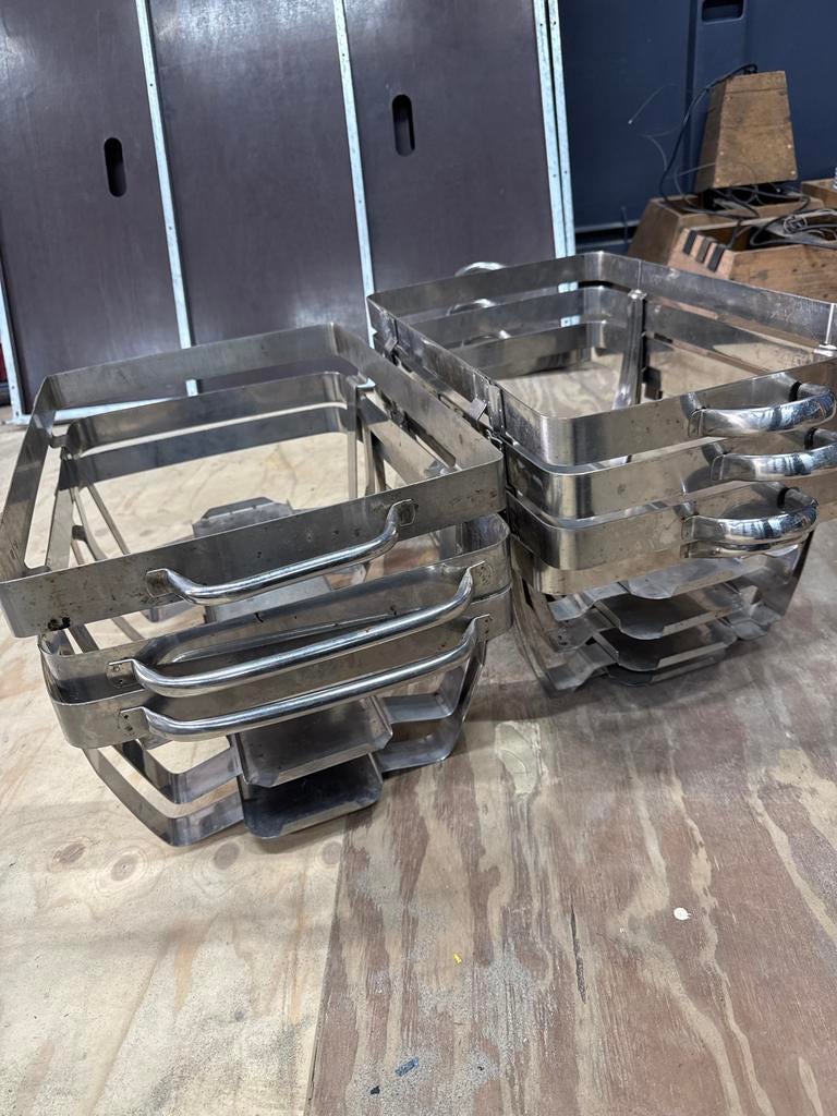 Set van 6 RVS Chafing Dish Houders, Ophalen, Gebruikt