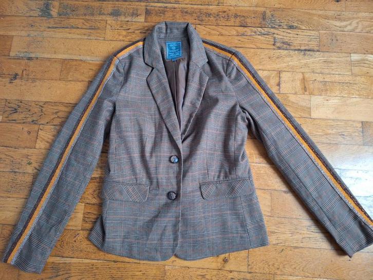 Bruin geruit colbert Geisha maat S / 36, Kleding | Dames, Jasjes, Kostuums en Pakken, Zo goed als nieuw, Jasje, Maat 36 (S), Bruin