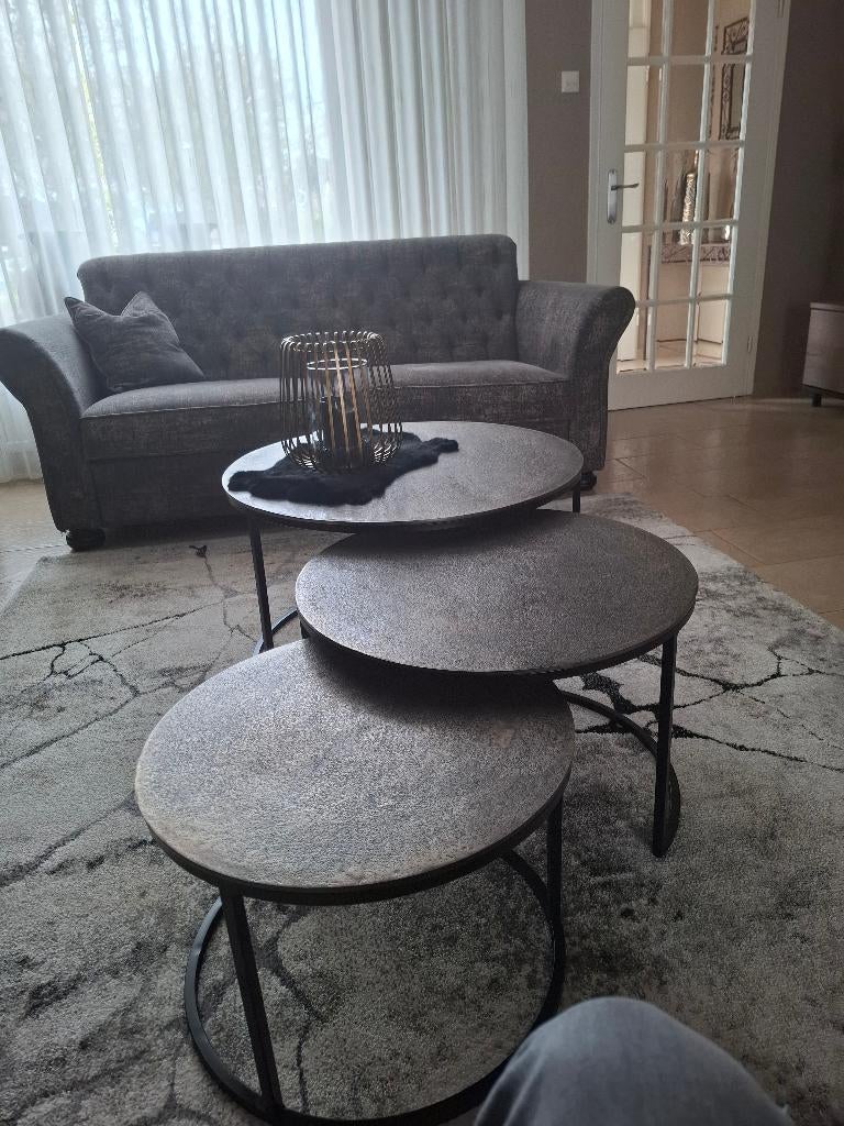 Salontafel set van 3   z.g.a.n., Ophalen, 50 tot 100 cm, Rond, 50 tot 100 cm