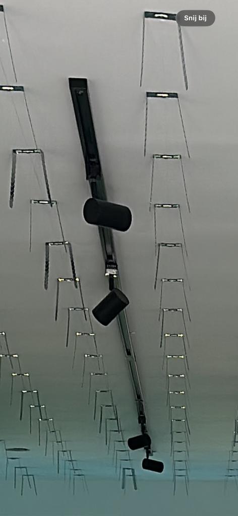 Railsysteem met 6 spots zwart, Ophalen of Verzenden, Zo goed als nieuw, Metaal of Aluminium