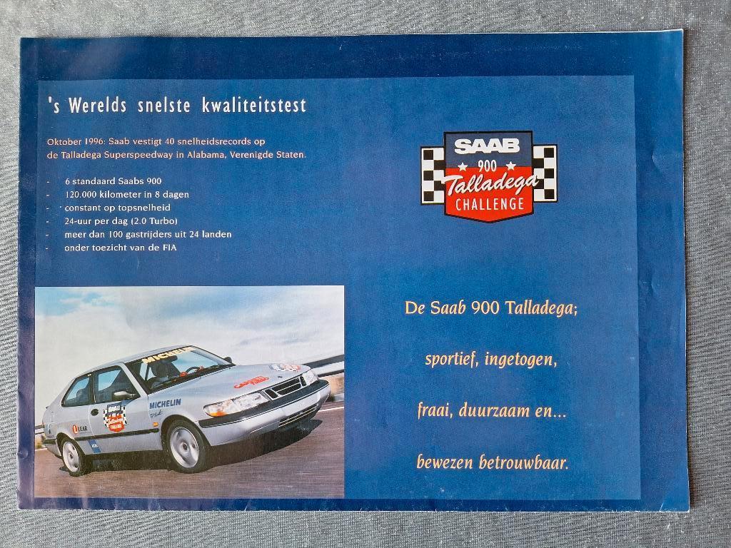Brochure SAAB 900 TALLADEGA - 1996 NL, Verzenden, Gelezen, Overige merken