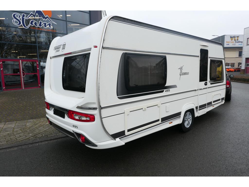 Fendt Tendenza 495 SFR met voortent, Caravans en Kamperen, Caravans, Rondzit, Overige typen, Schokbreker, 1250 - 1500 kg