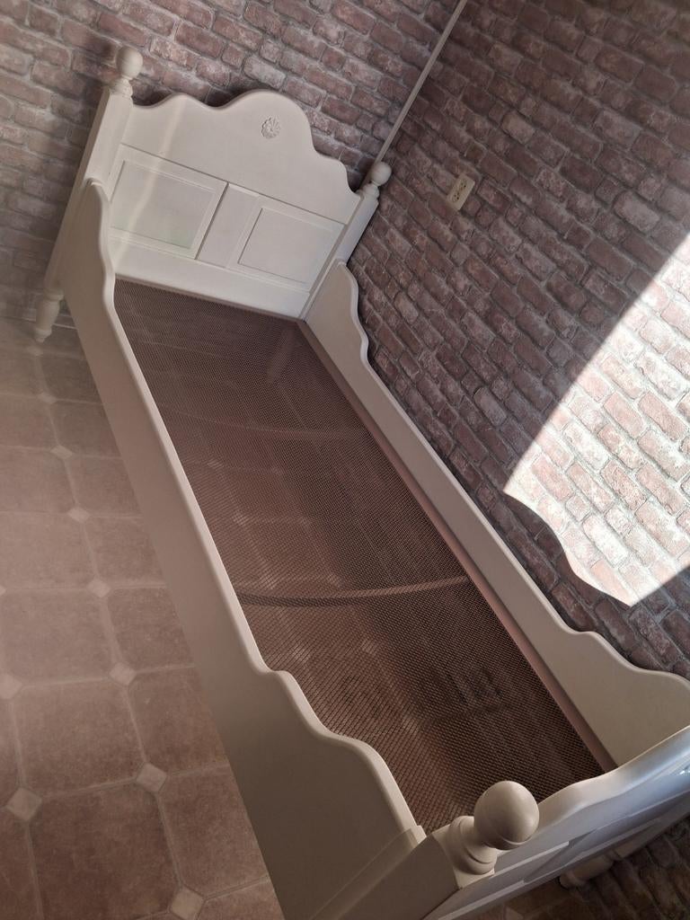 GRATIS 1-persoons bed inclusief Auping spiraalbodem, Huis en Inrichting, Slaapkamer | Bedden, Ophalen, Gebruikt, 90 cm, Eenpersoons