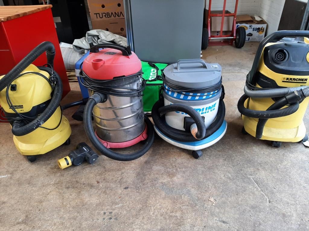 4 bedrijfsstofzuigers, werkend maar niet compleet, Ophalen, Gebruikt