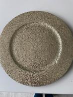 Vier nieuwe plastic zilveren glitterborden, Huis en Inrichting, Ophalen of Verzenden, Nieuw, Bord