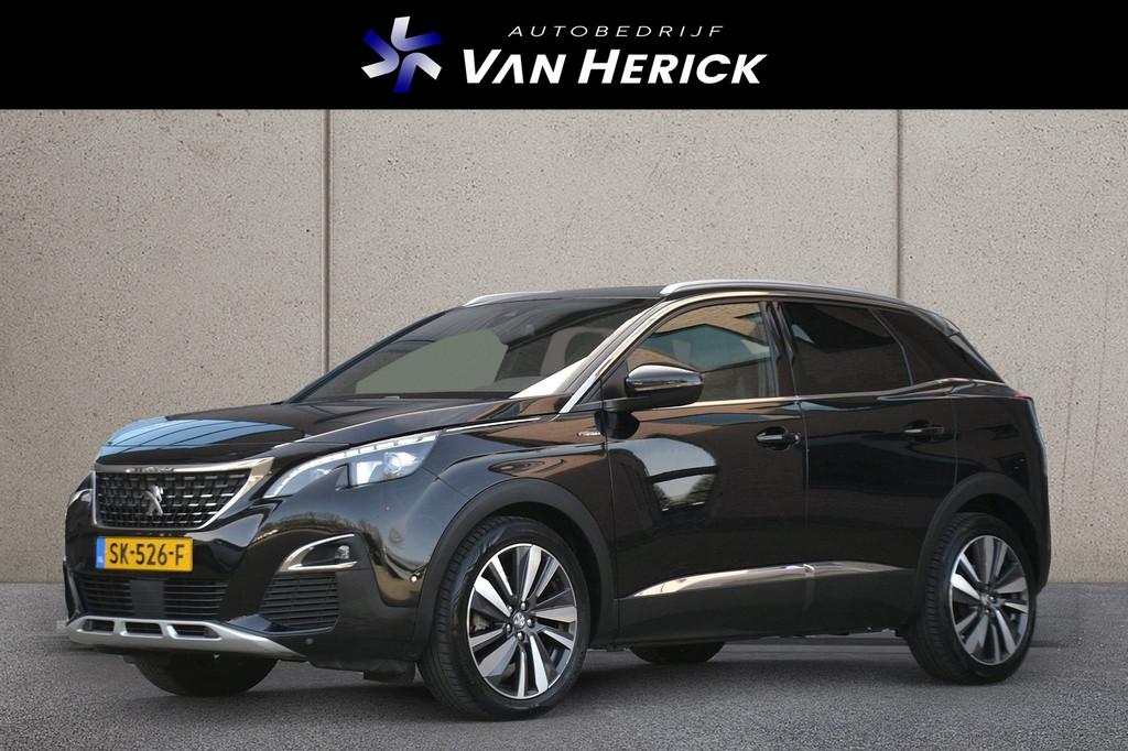 Peugeot 3008 1.2 PureTech GT Line | Pano-dak | 360 Camera, Auto's, Peugeot, Gebruikt, 1199 cc, Leder en Stof, Zwart