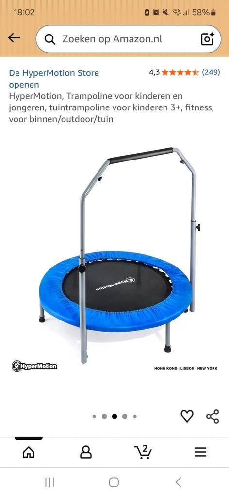 Trampoline, nieuw in doos., Ophalen, Nieuw