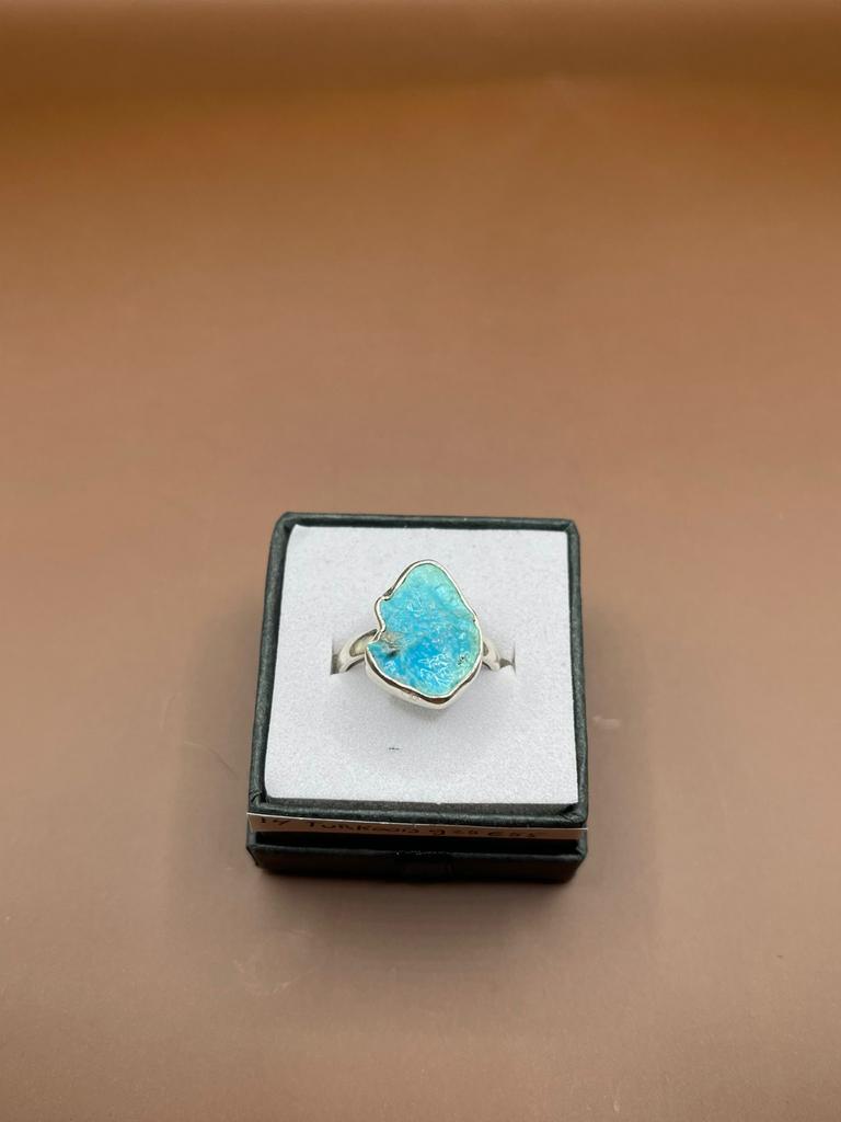 Turkoois ring maat 14, Blauw, Nieuw, Ophalen of Verzenden, Kleiner dan 17