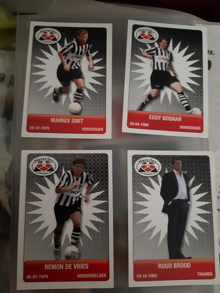 4 Spelerskaartjes Heracles Almelo, Ophalen of Verzenden, Nieuw, Overige binnenlandse clubs, Poster, Plaatje of Sticker