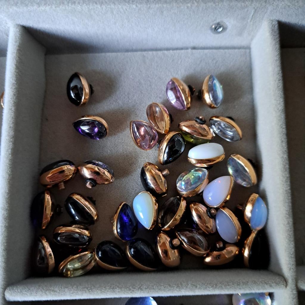 (r) *5* MelanO Meddys/steentjes twisted rosé zetting, 4 bedels of meer, Ophalen, Overige materialen, Overige merken
