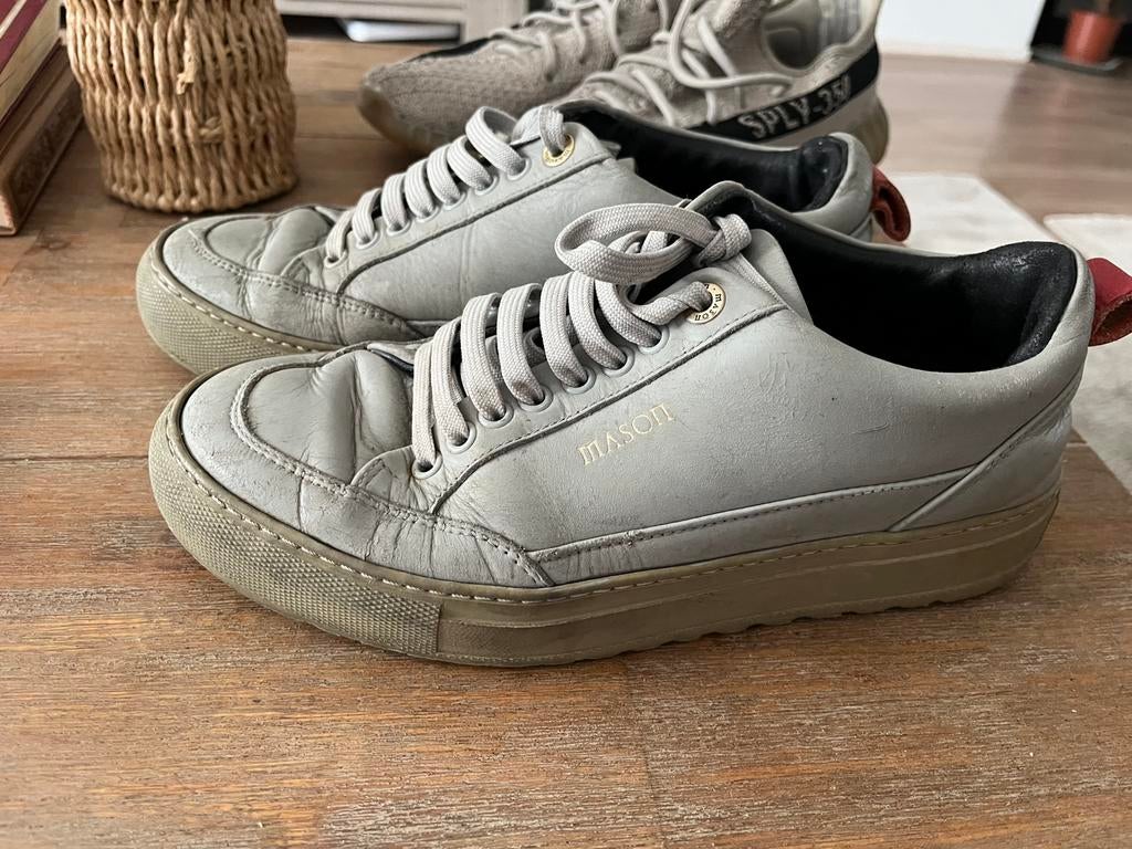 Mason maat 39 is echt leer binnen en buiten, Kleding | Dames, Ophalen of Verzenden, Grijs, Sneakers of Gympen, Zo goed als nieuw