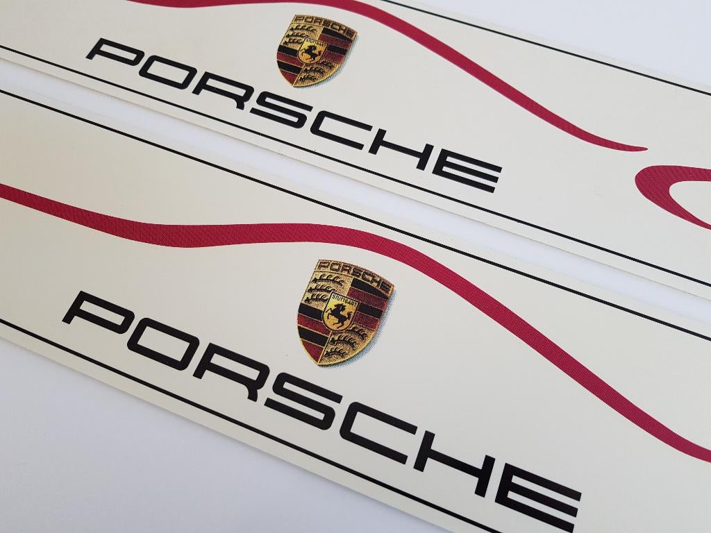 Porsche showroomplaten - Duitse dealer set - Jaren 90/00, Ophalen of Verzenden, Zo goed als nieuw