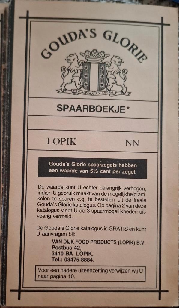 Gouda's Glorie Spaarboekje met Zegels - Vintage, Hobby en Vrije tijd, Spaarzegeltjes, Zegels, Bonnen of Punten, Overige soorten