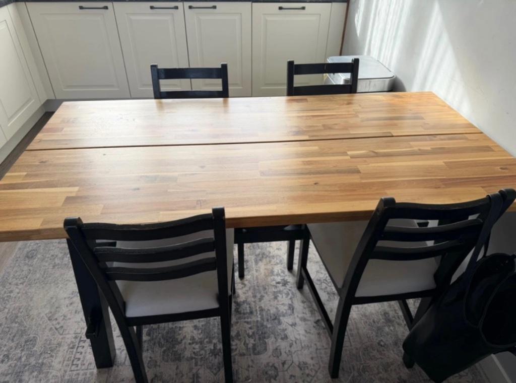 Tafel + 4 stoelen, Huis en Inrichting, Tafels | Eettafels, Gebruikt, 150 tot 200 cm, Ophalen of Verzenden, 150 tot 200 cm