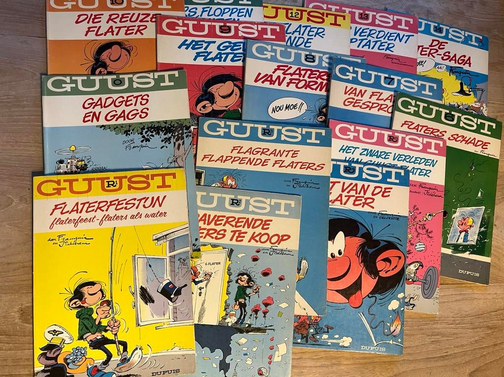 Collectie Guust Flater stripboeken (15 stuks), Boeken, Gelezen, Complete serie of reeks, Ophalen of Verzenden, André Franquin
