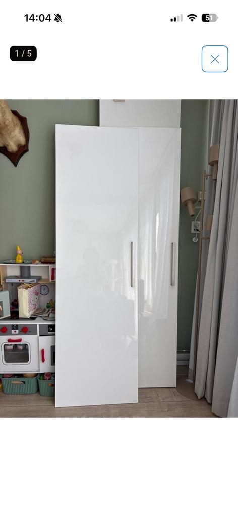 2x Ikea Ringhult hoogglans deuren, Ophalen, Gebruikt, 200 cm of meer, Wit