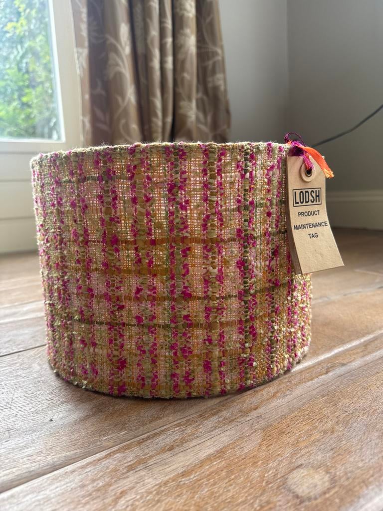 Leuke lampenkap roze met groen, Ophalen, Rond, Zo goed als nieuw, Minder dan 25 cm