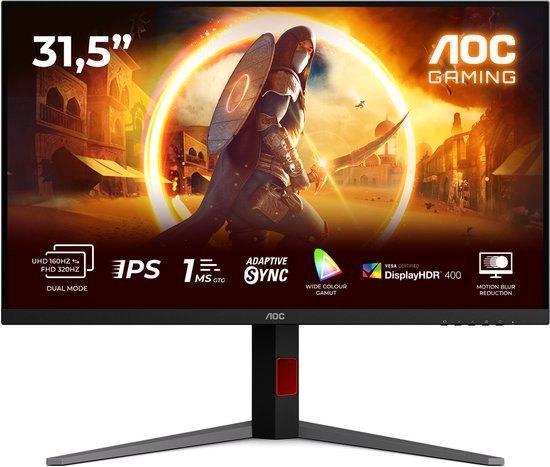 AOC GAMING U32G4U – 4K 160Hz / FHD 320Hz Dual Mode, Computers en Software, Monitoren, Refurbished, 201 Hz of meer, DisplayPort