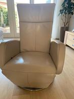 Beige lederen ligstoel - Gebruikt, Huis en Inrichting, Fauteuils, Ophalen, Gebruikt, Leer, 75 tot 100 cm