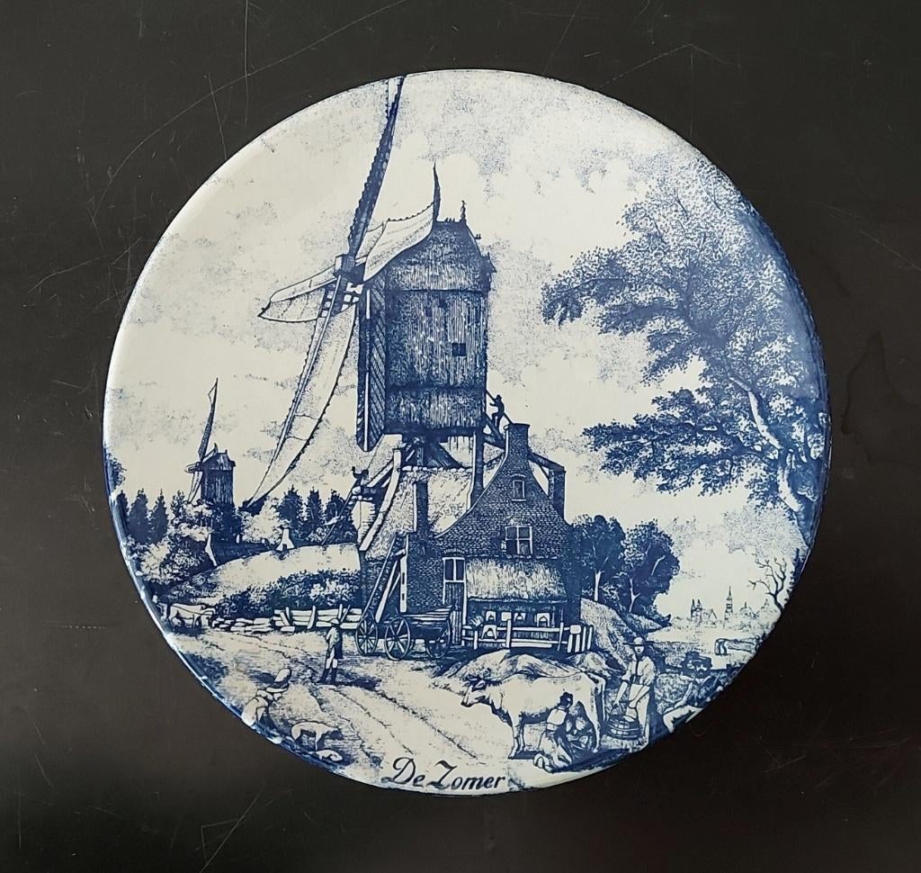 Delfts blauw Chemkefa Wandbord Zomer, Antiek en Kunst, Ophalen of Verzenden