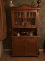 Grenen vitrinekast, Ophalen, Met plank(en), Gebruikt, 50 tot 100 cm