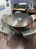 Bar tafel met 5 krukken - robuust en stijlvol, Ophalen, Gebruikt