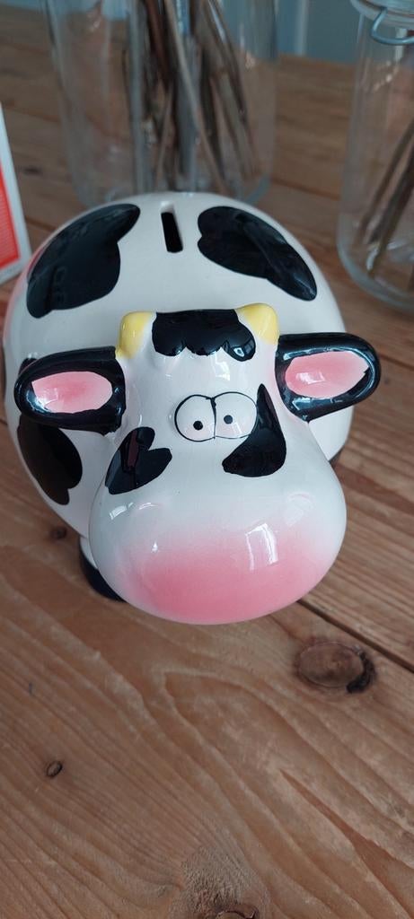 Spaarpot Koei en bloempot koe, Ophalen of Verzenden, Zo goed als nieuw, Steen, Aardewerk of Keramiek, Dier