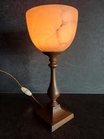 Zware Decoratieve Tafellamp / Burolamp met Albast Kap € 25, Ophalen, Gebruikt, Romantisch Sfeervol, Overige materialen