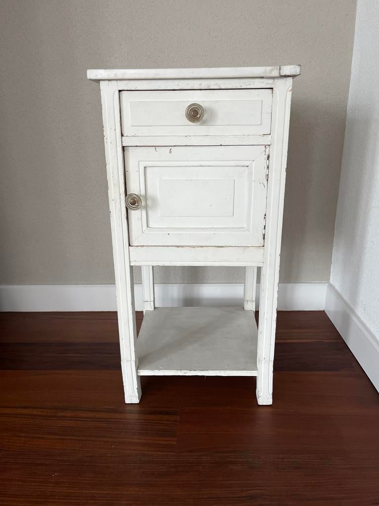 Vintage nachtkastje met marmeren blad, Antiek en Kunst, Antiek | Meubels | Kasten, Ophalen