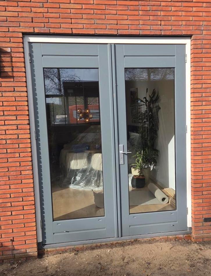 Kozijn met openslaande deuren, Doe-het-zelf en Verbouw, Kozijnen en Schuifpuien, Zo goed als nieuw, Deurkozijn, Hout, 225 cm of meer