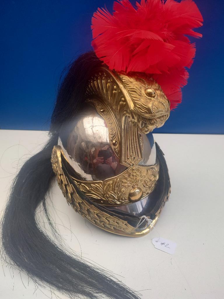 # 2 Franse Dragonder officier helm, Verzamelen, Verzenden, Landmacht, Overige gebieden, Helm of Baret