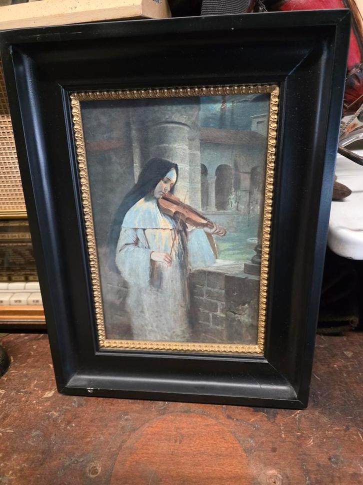 Schilderij met afbeelding Ein lied Ava Maria, Antiek en Kunst, Kunst | Schilderijen | Klassiek, Ophalen of Verzenden