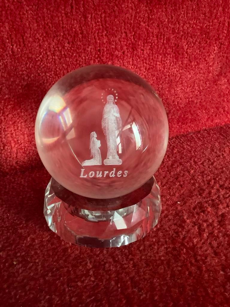 Kristallen bol ❤️ Bernadette en Maria in Lourdes, Ophalen of Verzenden