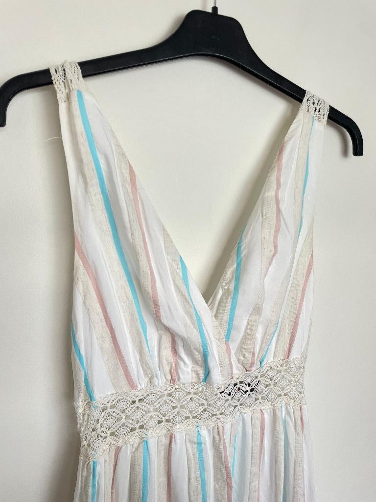 Trussardi Jeans mouwloze maxi-jurk boho gestreept kant XS, Trussardi Milano S.p.A., Blauw, Via Burlamacchi Francesco 4, 20135, Milan