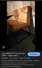 Buffel leren eetkamer bank cognac, Ophalen of Verzenden, Zo goed als nieuw, Bruin, Drie