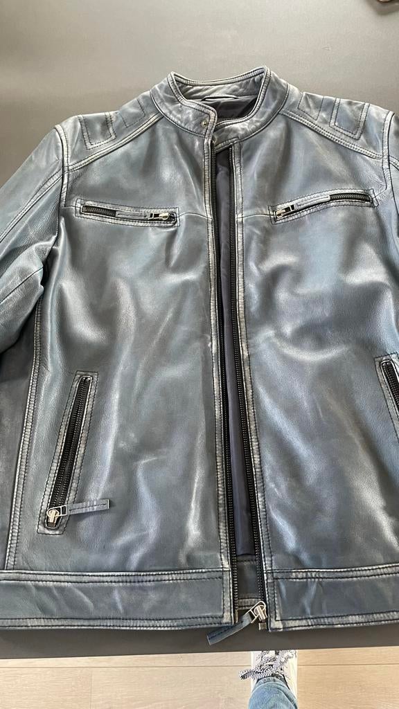 Dekkers lambsLeren Jack - Maat 54 (L), Ophalen of Verzenden, Zo goed als nieuw, Maat 52/54 (L), Blauw