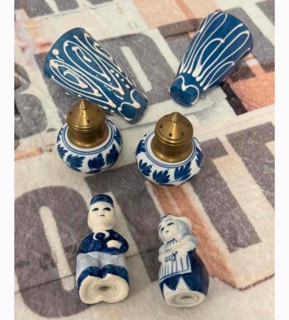 6x bijzondere antiek vintage peper zout stel 3 sets servies, Ophalen of Verzenden