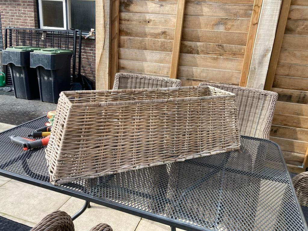 Rieten lampenkap - Zo goed als nieuw, Ophalen, Beige, Zo goed als nieuw, Rechthoekig