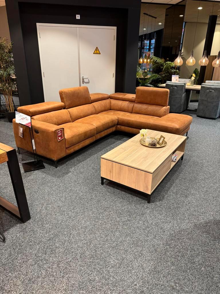 Comfortabele sahara  Hoekbank, Ophalen, Zo goed als nieuw, Leer