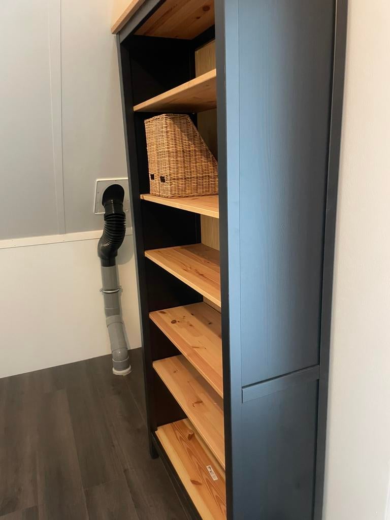 IKEA HEMNES Boekenkast 90x197cm - Zwart/Hout, Huis en Inrichting, Ophalen, Met plank(en), 50 tot 100 cm, Zo goed als nieuw