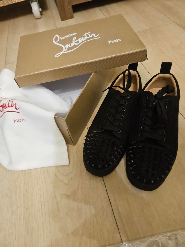 Christian Louboutin Louis N Luck Flau Velours Spikes, Christian Louboutin, Zwart, Nieuw, Ophalen of Verzenden