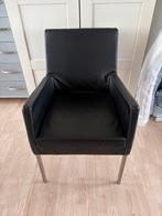 Echt lederen eettafelstoelen, Ophalen, Zwart, Leer, Zo goed als nieuw
