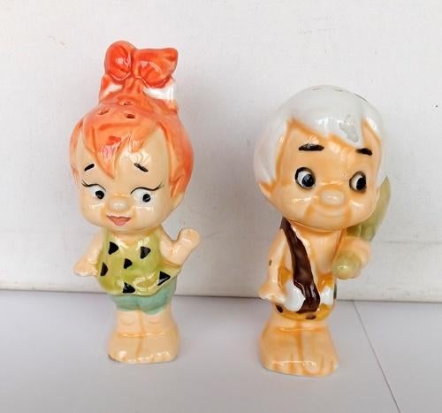 Flintstones Pebbles Bam Bam peper en zout stel verzameling, Verzamelen, Ophalen of Verzenden, Overige figuren, Zo goed als nieuw