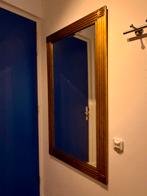 Grote spiegel met facet rand gouden lijst, Ophalen, Gebruikt, 100 tot 150 cm, Rechthoekig