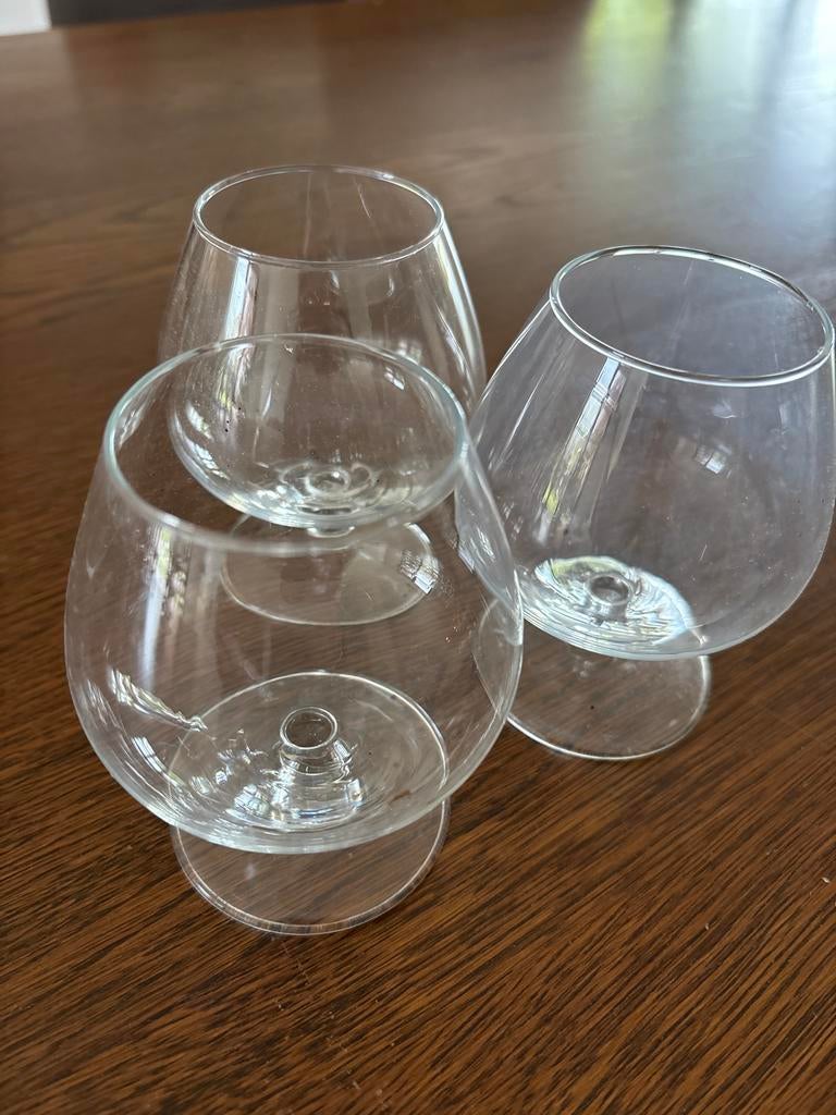 Set van 3 Cognacglazen, Antiek en Kunst, Antiek | Glas en Kristal, Ophalen