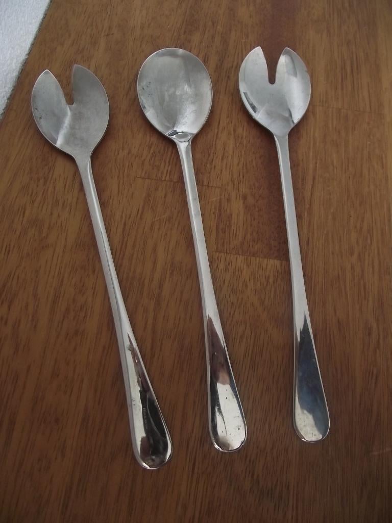 3 verzilverd sla bestek Brama silver plated England 1950 p s, Antiek en Kunst, Antiek | Bestek, Ophalen of Verzenden