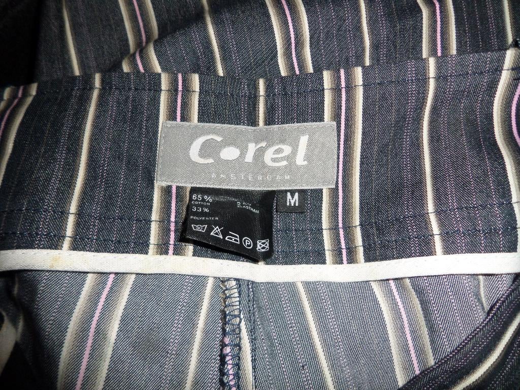 Corél Amsterdam, gestreepte lange broek,mt M. Nieuwstaat!, Overige kleuren, Ophalen of Verzenden, Zo goed als nieuw, Lang